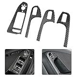 YUNHECAM Real Carbon Fiber Interior Decor Kit Trim Cover for Audi A4 B8 2008-2016 Gear Shift Center Console Water Cup Holder Door Armrest Headlight Switch Panel Key Hole Frame Trim Sticker (13PCS)