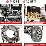 SIMPSON Cleaning PS60843 PowerShot 4400 PSI Gas Pressure Washer, 4.0 GPM, CRX 420cc Engine, Includes Spray Gun and Extension Wand, 5 QC Nozzle Tips, 3/8-inch x 50-foot Monster Hose, 49-State