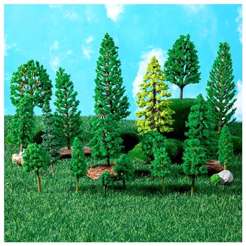 40Pcs Mixed Model Trees, Fake Mini Trees for Crafts，1.2-6 Inch Mixed Model Tree for Diorama Building Model Trees Cake Decorations Train SceneryFairy Garden