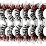 IFSOWDRA Colored Lashes Mink D Curl Color Red Lashes Strip 20mm/3D Mink Lashes Pack Wispy Dramatic Long Colorful False Eyelashes Natural Look