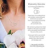 HOPE LOVE SHINE Sympathy Gift for Loss of Loved One - Remembrance, Bereavement, Memorial Necklace, Jewelry 16+2", 14k Gold Plated Sterling Silver, 2 Interlocking Rings