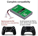 Tectra PS4 Controller Battery, 2-Pack LIP1522 Battery for Sony PlayStation 4 PS4 Slim Pro Dualshock 4 CUH-ZCT1E CUH-ZCT1H CUH-ZCT1U CUH-ZCT2 CUH-ZCT2U Controller (Big and Small Plug)