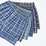 JupiterSecret Men's Underwear Woven Boxers for Men Pack Cotton Boxer Shorts Elastic Waistband