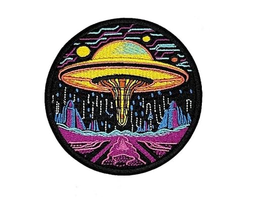 Alien Patch, Alien Patches, 3.5 Inch UFO Alien Patch - Space Iron On Patches for Kids, Perfect for Jackets, Clothing, Dress, Jeans, Hat, Backpacks - Iron On Patches UFO Theme