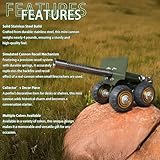 TIETHEKNOT Stainless Steel Mini Cannon Model with Recoil Mechanism - Perfect for Outdoor Games and Collectors’ Gift Firecracker(Four Wheels)