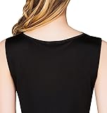 MOROUTLINE Womens Mulberry Silk Tank Top/Sleeveless Cowl Neck Pure Silk Blouse Tops|Summer Real Silk Tank T-Shirt Black Large