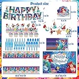 Little Mermaid Birthday Party Supplies Include Banner Balloons arch Plates for Little Mermaid Birthday Party Decorations