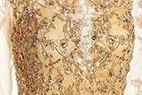 Meier Women's Illusion Long Sleeve Embroidery Prom Formal Dress Gold Size 16