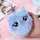 TUCEWP 2Pcs Unicorn Coin Purse Cute Pink Wallet Plush Cartoon Coin Pouch Bling Gradient Purse Small Cosmetic Bag with Zipper Unicorn Earphone Purse Change Pouch Birthday Gifts for Women Teen Girls