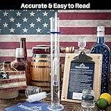 Hydrometer Alcohol Meter Test Kit: Distilled Alcohol American-Made 0-200 Proof Pro Series Traceable Alcoholmeter Tester Set with Glass Jar for Proofing Distilled Spirits - Made in America