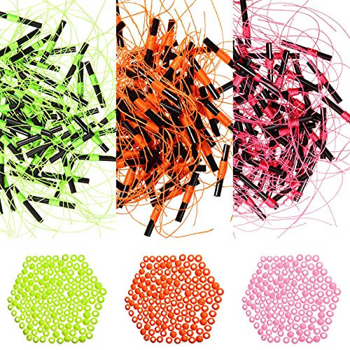 Sumind 300 Packs Bobber Stops for Fishing Floats with Plastic Beads Slip Bobber Stop for Saltwater or Freshwater Fishing line, 3 Colors