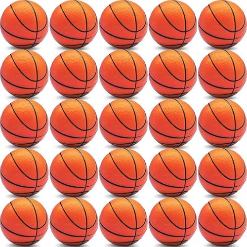 60 Pcs Mini Basketball Stress Balls Mini Basketball Party Favor 2.5'' Inch Mini Foam Sports Ball Squeeze Ball Anxiety Stress Relief for Basketball Party Sports Game Kid Prize Carnival School Gift