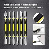 17 in 1 Electronics Repair Tools Opening Pry Tool Kit with Dual Ends Metal Spudgers, Black Tweezers Set Replacement for iPad Tablets Laptop Electronics Device Mobile Phone