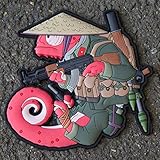 Patchlab Chameleon Vietcong Vietnam War Charlie Soldier PVC Rubber Morale Patch, Hook & Loop Attachment for Backpacks, Army Suit & Machine Gun in Red & Green - 4 x 4 inch - 90 x 90 mm