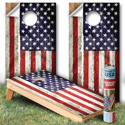 The Original Cornhole Board Wraps - 24.5" x 48.5", 2 Pack USA-Made, Vinyl Decal Skins for Corn Hole - Easy to Apply, Durable Quality for Indoor & Outdoor Use