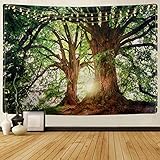 ENJOHOS Forest Tapestry Nature Tree Tapestries, Extra Large Oversized Tapestry Wall Hanging, Tapestry for Bedroom Living Room Backdrop, Indoor Outdoor Decoration Home Decor（90" L x 71" W,Dark Green）