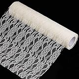 HOMYHOME lace roll 12 in 73Ft lace Fabric for Wedding lace Table Runners Ivory White Chair sash Bow DIY Wedding Party Art Craft Decor