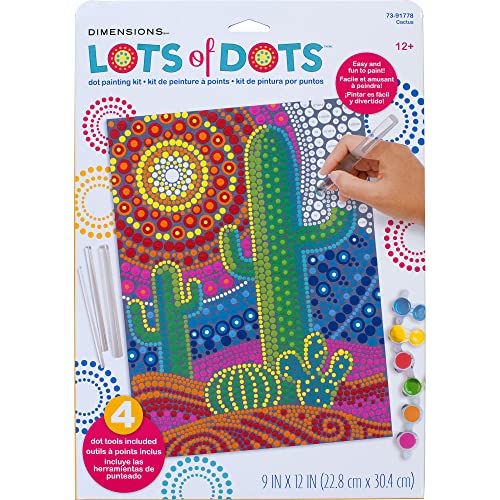 Dimensions Southwest Cactus Acrylic Dot Painting Kit for Adults and Kids, Multicolor