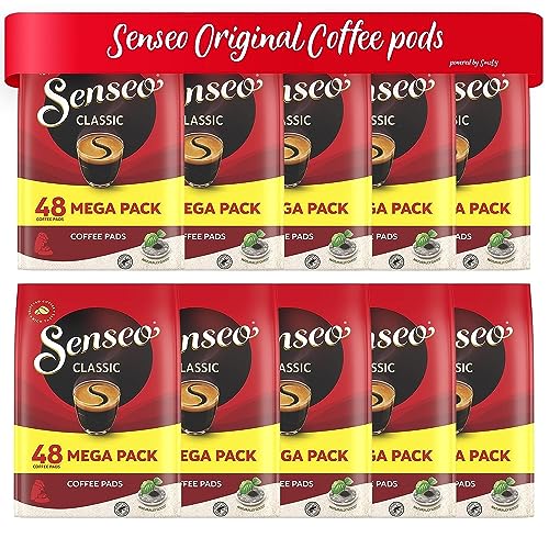 Senseo Classic Coffee Pods - Medium Roast - 10 Bags of 48 Single Serve Pods (480 Count, 8 Grams Each) - Bulk Packaged for Reduced Waste - Rich, Smooth Flavor by SmoDy