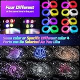 Car Starlight Headliner Kit, 4 Colors 32W Twinkle & Meteor Fiber Optic Ceiling Lights, 2 in 1 Light Engine 1200pcs*0.03in*13.1ft+240 RGBW Shooting Stars Lights for Car Roof Décor