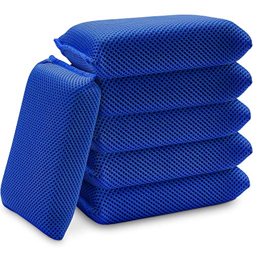 Bug Remover Car Wash Sponge (6 Pack) Bug and Tar Remover for Cars Exterior - Ultra Soft Mesh Car Wash Sponges Non Scratch