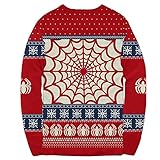 Marvel Spider- Man Symbol and Webs Offcially Licesned Adult Knit Holiday Ugly Christmas Sweater (as1, Alpha, s, Regular, Regular) Red