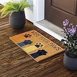 Avera Products Wipe Your Paws Natural Coir Doormat Anti-Slip Rubber Back | 17" x 29" Perfect for Outdoors | Low Maintenance Animal Welcome Mat | Colorful and Fun Pet Approved