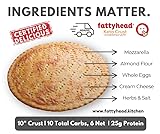 Fattyhead Protein Pizza Crust 6-Pk | 10" Baked Almond Flour Flatbread | Keto~Low Carb | Zero Cauliflower | Zero Grains | Zero Starch Filler | Zero Seed Oils | Five Main Ingredients + Herbs | Diabetic Friendly