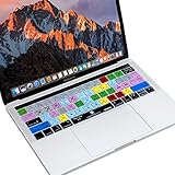 XSKN Premiere Pro English Shortcut Silicone Keyboard Skin Cover for Touch Bar MacBook Pro 13” (A2159 A1706 A1989) & MacBook Pro 15" (A1707 A1990), US EU Layout