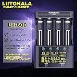 LiitoKala 3A Fast Battery Charger 18650 Battery Charger Smart Universal Charger LCD Display for Rechargeable Batteries 3A Fast Charging Touch Button LCD Display Test The Battery Capacity