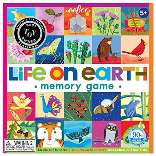 eeBoo: Life on Earth, Memory & Matching Game, Developmental and Educational, 24 Pairs to Match, Single or Multiplayer Function, For Ages 3 and up