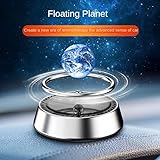 Rotating Car Air Freshener Solar Floating Earth Mars Stocking Stuffers Car Perfume Aromatherapy Diffuser Car Interior Decoration Accessories Car Office Home Ornament Nice Gift (Earth)