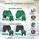 CROWN Anime Shorts - Breathable Mesh Stretch Compression Gym Short with Pockets and Towel Holder (L-GreenT)