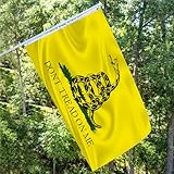 Dont Tread On Me Flag 3x5 Double Sided Gadsden Flag for Outside Polyester Fiber Don't Tread On Me Flag Outdoor with Durable Canvas Header and 2 Brass Grommets