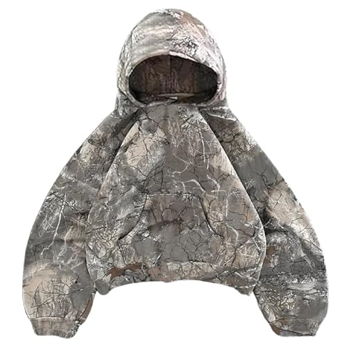 Womens Camo Hoodie Y2k Oversized Leopard Print Hoodie Vintage Long Sleeve Sweatshirts Pullover Jackets Streetwear