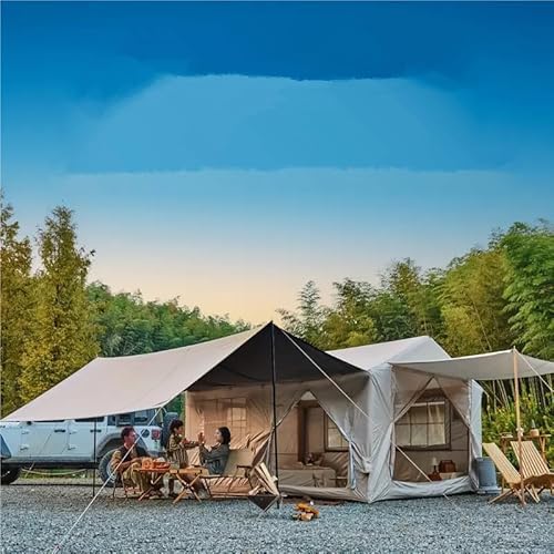 SENLEETO 10-12 Person Large Inflatable Tent for Camping,Blow up Tents with Canopy,10 * 13ft Inflatable House Tent with Stove Jack, Easy Setup Inflatable Camping Tent,4 Season Glamping Tents