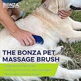 Bonza Dog & Cat Grooming Massage Brush with Removable Screen – Pet Scrubber for Gentle Short & Long-Haired Fur