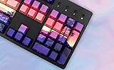 MOLGRIA 124 Set Light-Go-Through Custom Keycaps, Double-Shot PBT Cherry Profile Key Caps for Most 60/75/98 Percent Cross-Switch RGB Backlit Mechanical Gaming Keyboard ANSI/ISO Layout(Sunset Glow)