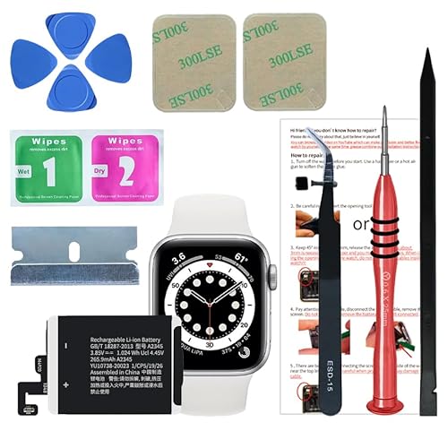 Soseieiu Replacement Battery for Apple Watch Series 6 40mm（Not for S6 44mm,265.9mAh iWatch A2345 Batterywith Repair Parts + Installation Manual + Back Cover Adhesive