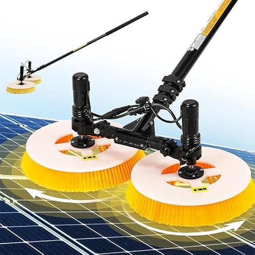 24.5ft Solar Panel Cleaning Tool, Solar Panel Cleaning Brush and Pole Water Fed Pole Kit, Double Head Automatic Window Glass Washing Equipment,GPAA7.5M