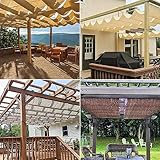 Windscreen4less 4' x 16' Retractable Sun Shade Canopy Cover Sliding Wave Shade Sail for Pergola Patio Deck Yard Gazebo Outdoor (Beige)