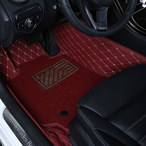 Worth-Mats Custom Fit Double Layer Full Coverage Floor Mat Compatible with Porsche Cayenne 2006-2010, Red