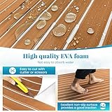 KXKZREN EVA Foam Boat Flooring Large Size Faux Teak Marine Boat Mat Flooring 7.87x7.87ft Self-Adhesive Decking Sheet for Boats Yacht Motorboat Pontoon Swim Platform