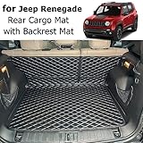 7DEEKEI for 2016-2024 Jeep Renegade Trunk Mat and Rear Backrest Mat Cargo Liners All Weather Anti-Slip Accessorie