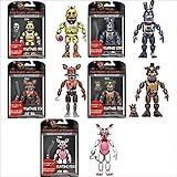 Nights Freddy Action Figure Articulated FNAF Figuries Joint Movable Action Figure Gift for Fans Kids (Bonnie, Nightmare Series)