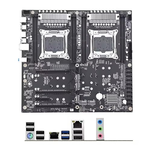 JMT X99 D4 Dual Pro Motherboard Server Board 256GB with 8*DDR4 Memory Slot 2*RTL811H Gigabit Ethernet Compatible with LGA 2011-3 V3 /V4 CPU