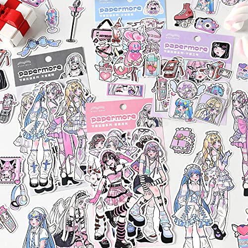 Alideco 100 Stickers, Flake Stickers, Collage, Material, Paper, Retro, Girls, Clothes Overseas Korea, Sticker Book, Memo Paper, Notebook Material, Diary Decoration Supplies (jiezoukuangxiangqu)
