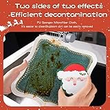 Cartoon Christmas Kitchen Sponges Reusable, Dish Sponge for Washing Dishes,Heavy Duty Scrub Sponge,Double-Side Design, Durable & Long-Lasting with Hign Density Sponge,4pack (Christmas sponges)