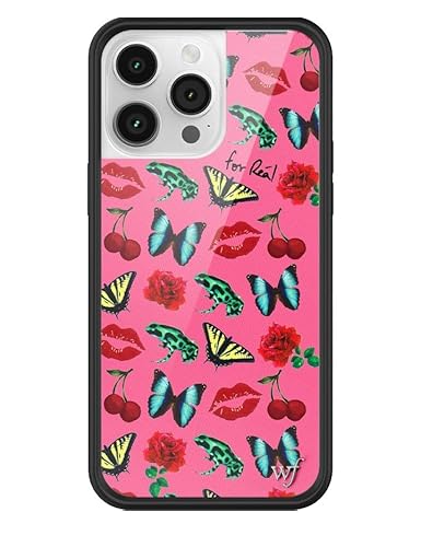 Wildflower Cases - Realisation Par x Devon Lee Carlson Case, Compatible with Apple iPhone 14 Pro Max | Red, Frogs, Collab - Protective Black Bumper, 4ft Drop Test Certified, Women Owned Small Business