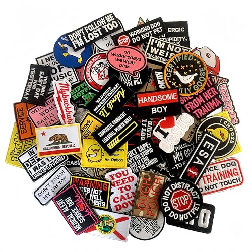 AXEN 20 Pieces Random Style Tactical Morale Patch Pack, Funny Patch Full Embroidered Appliques for Tactical Gear